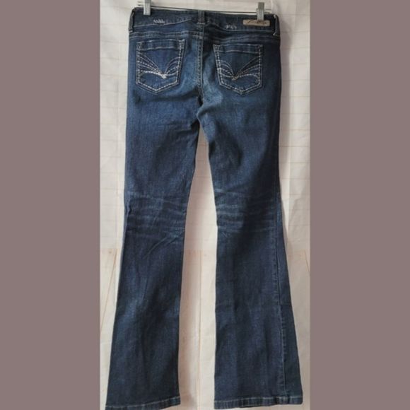 REFUGE POP STARLET FLARE Distressed Stretch Denim Jeans Womens Size 8 Long Tall - Picture 5 of 9